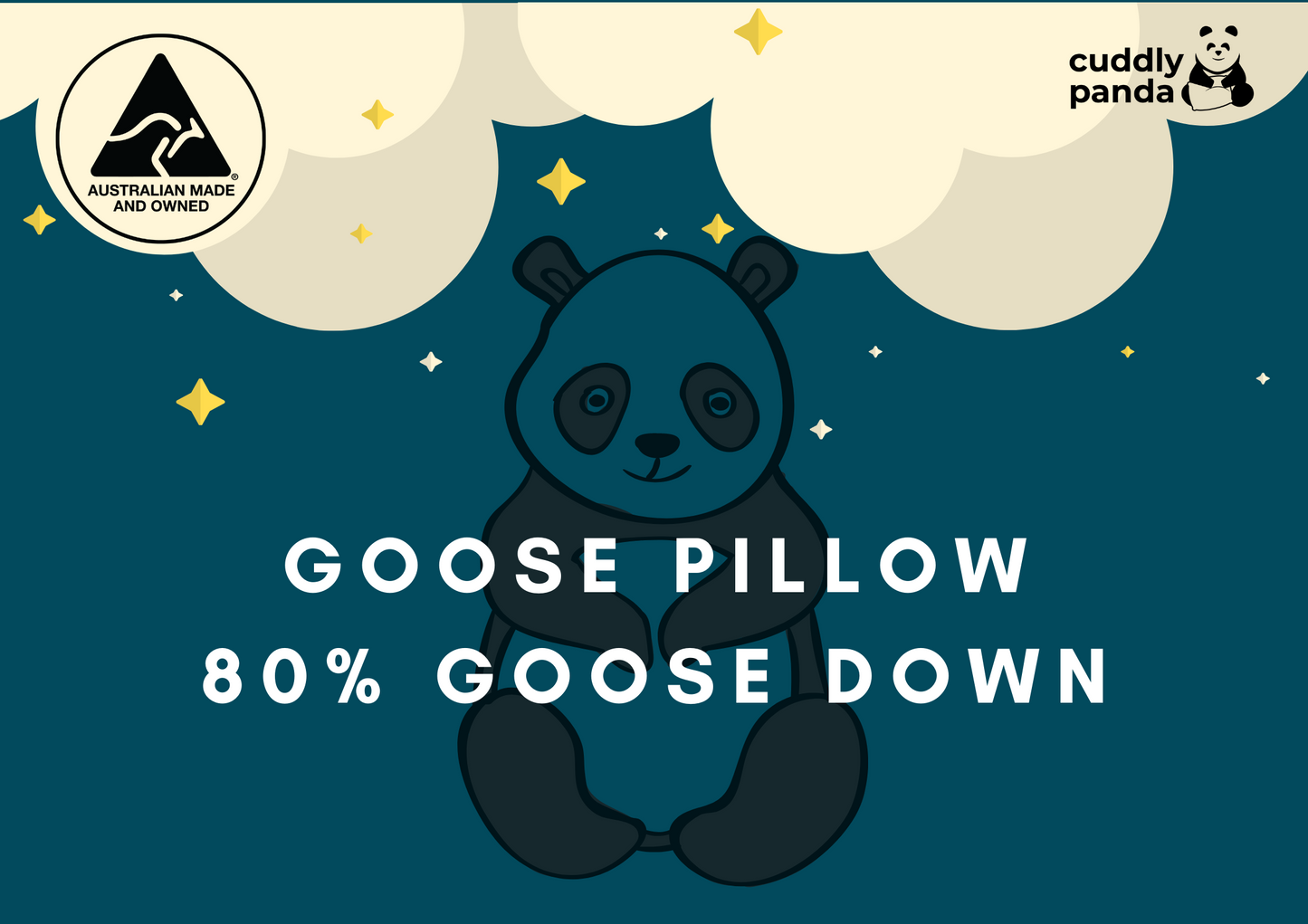 80% Goose Down Pillow - Cuddly Panda Bedding