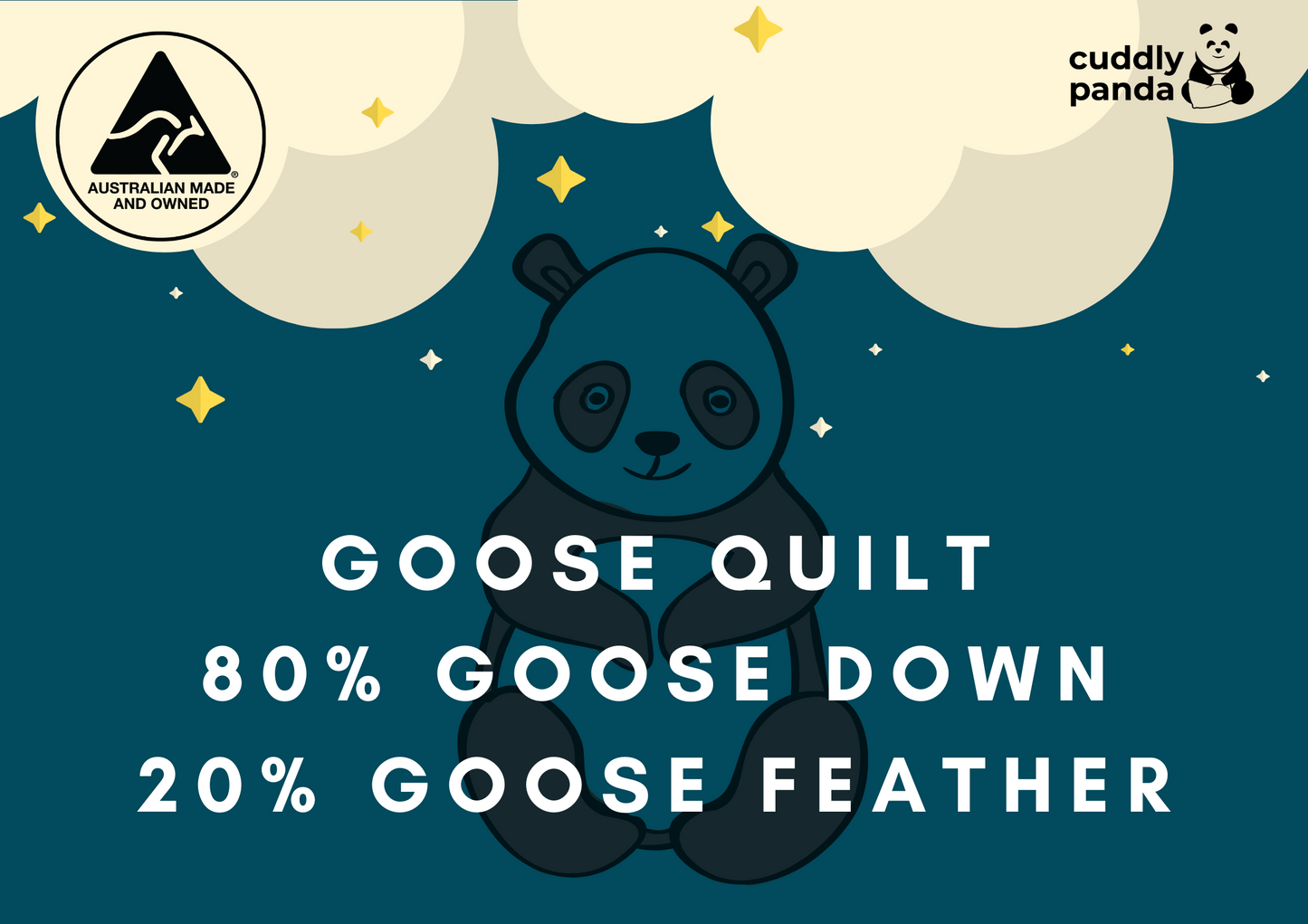 80% Goose Down / 20% Goose Feather Quilt - Cuddly Panda Bedding