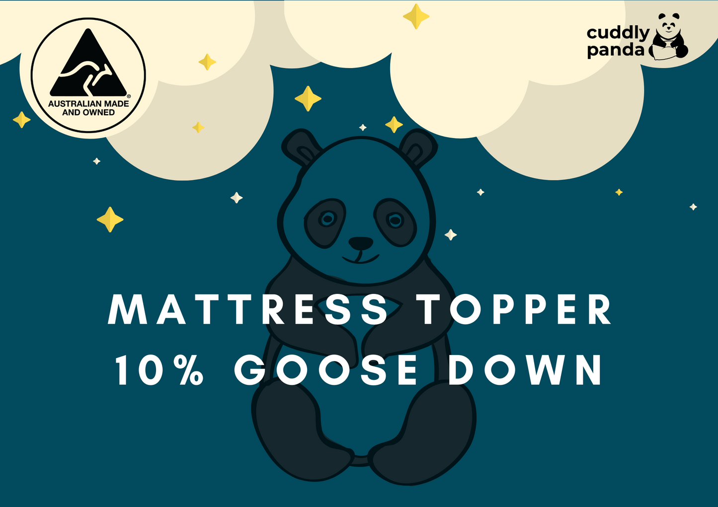 10% Goose Down Mattress Topper - Cuddly Panda Bedding