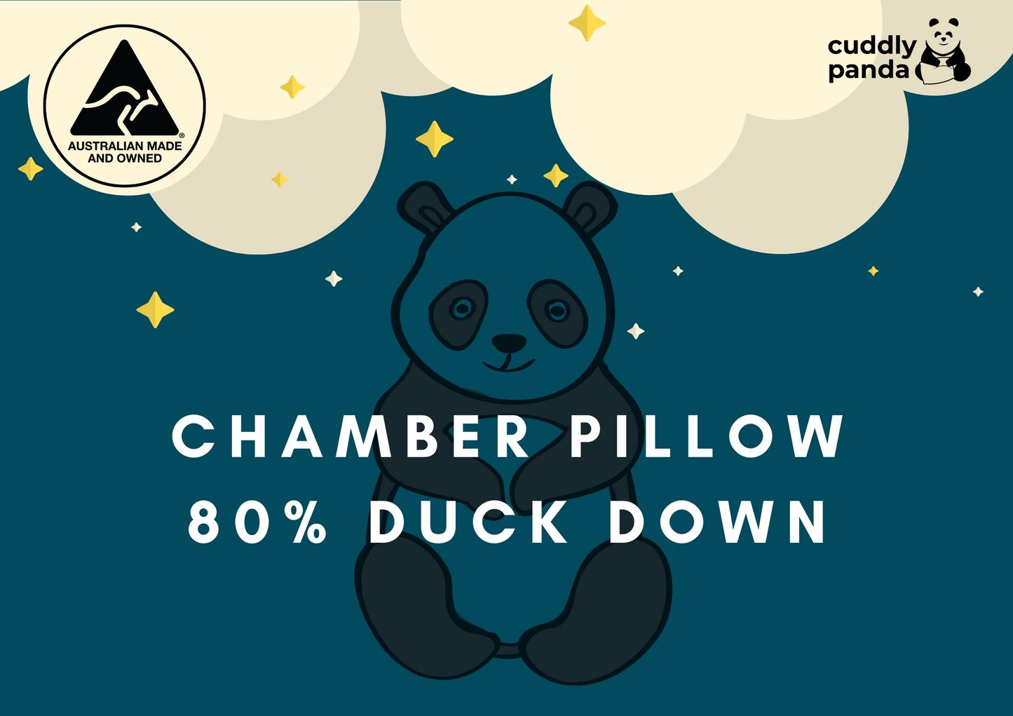Load image into Gallery viewer, 80% Duck Down Chamber Pillow - Cuddly Panda Bedding
