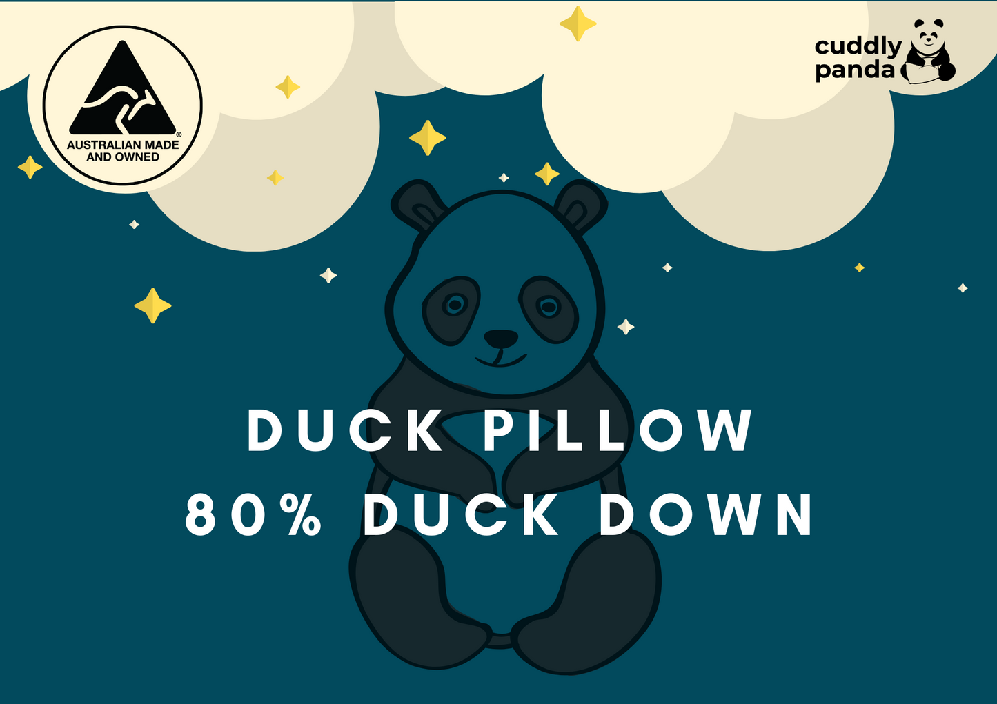 80% Duck Down Pillow - Cuddly Panda Bedding