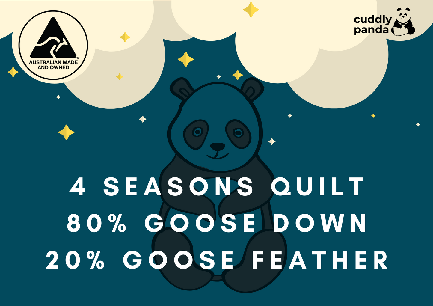 Four Season Goose Down Quilt - Cuddly Panda Bedding